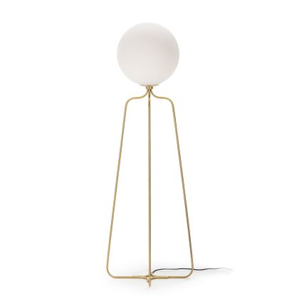 Floor Lamp 51x37x170 Gold Metal/White Glass
