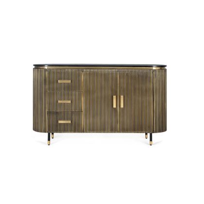 Aparador Mango Bronce Oro 3 Cajones, 150 Cm
