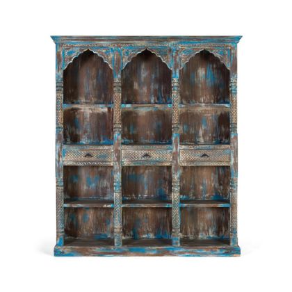 Libreria Madera Azul Envejecido, 195 Cm