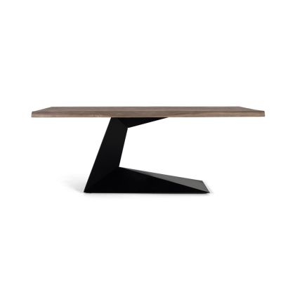 Mesa De Comedor Rectangular Madera Arena Metal, 200 Cm