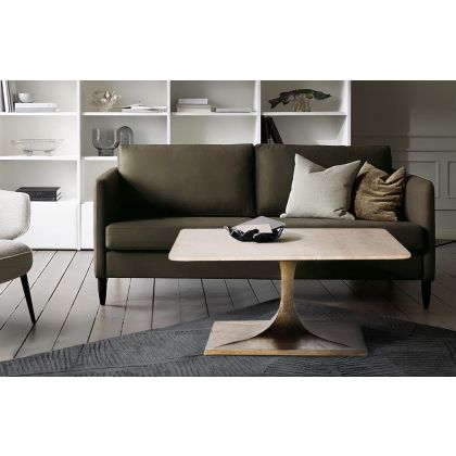 Mesa Centro Tapa Mármol Base Metal, 70 Cm