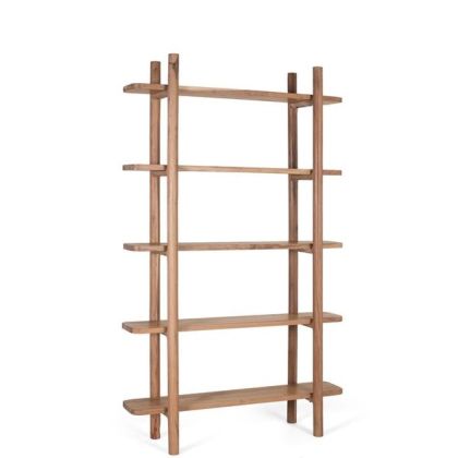 Librería Acacia Natural 4 Estantes Salón, 180 cm