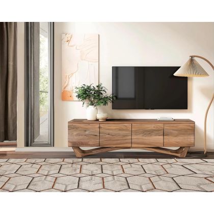 Mueble TV Madera Natural Abombado, 170 Cm