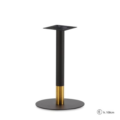 Pie de Mesa 45x45x108 Acero Inoxidable -- Negro/Dorado