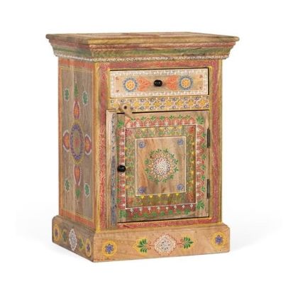 Mesita De Noche Multicolor Mango Reciclado, 60 Cm