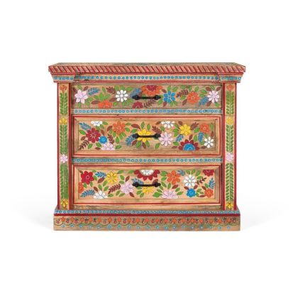 Cómoda Madera Pintado Multicolor 3 Cajones, 92 Cm