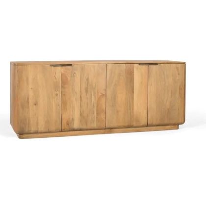 Aparador Madera Natural Recuperada 4 Puertas, 175 Cm