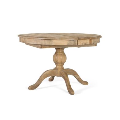 Mesa Comedor Extensible Redonda Madera Natural, 150 Cm