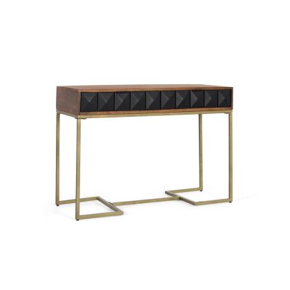 Consola negro avellana 2 cajones