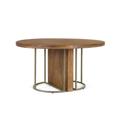 Mesa comedor industrial marrón oro