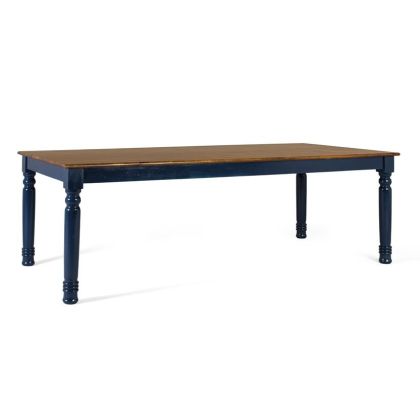 Mesa Comedor Rectangular Mango Natural Azul. 240 Cm