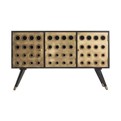 aparador art deco, metal negro, oro weiss 130 cm