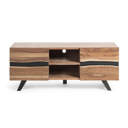mueble Tv Industrial Natural Madera Hierro ,160 Cm