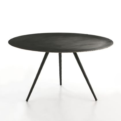 mesa centro industrial, negro. metal, salón bais 77 cm