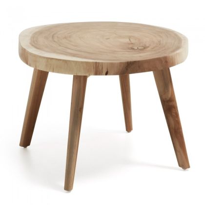 Mesa Auxiliar Vintage Sewell De Madera Maciza Natural 65 cm