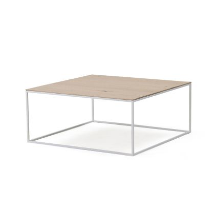 Mesa Centro De Diseño Moderno En Roble Y Acero, Dalin 80 Cm