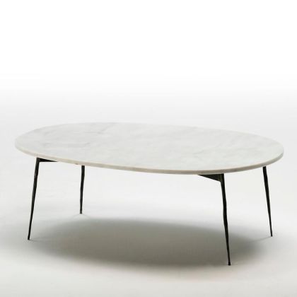 Mesa De Centro Broom, Mármol blanco, 100 cm