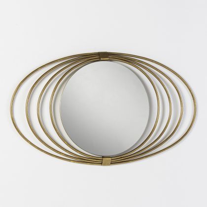 Espejo diseño, dorado, metal Alena 91 cm