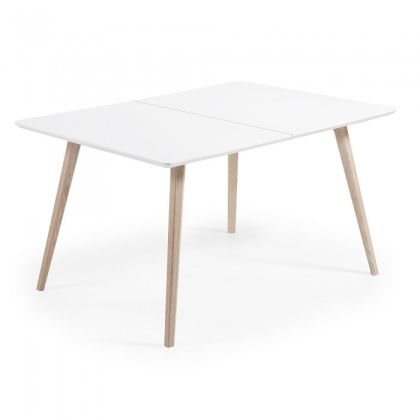 Mesa salón escandinava, madera fresno, Extensible, 140 cm
