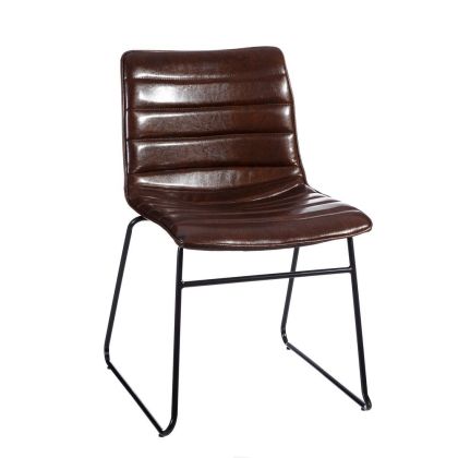 Silla moderna, marrón, metal pu Inox 45 cm