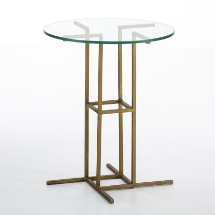 Mesa auxiliar Art Decó Dorado Cristal cedric 45 cm