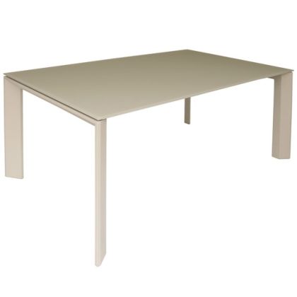 mesa de comedor  moderno cristal, extensible, blanca,160 cm