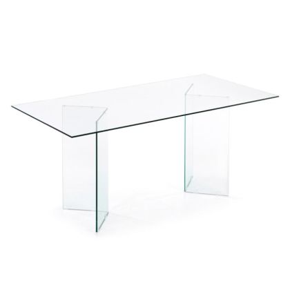 Mesa Comedor Cristal Ahumado Transparente, 200 cm
