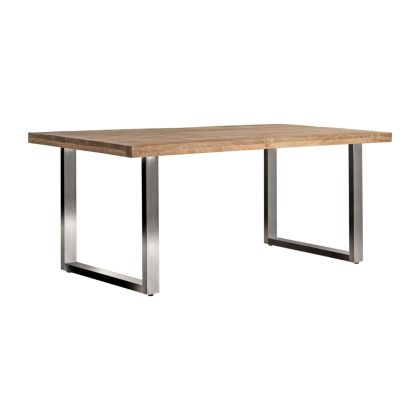 mesa comedor netto moderno, madera de mango, natural, plata salón 193 