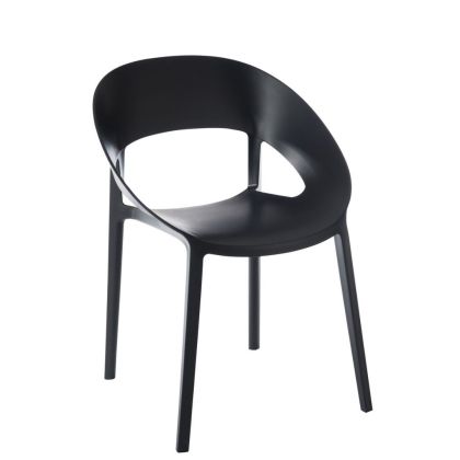 Silla vintage, negra, polipropileno Lola 55 cm