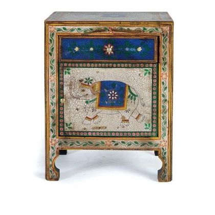 Mesita Noche Multicolor 1 puerta 1 cajón, 60 Cm