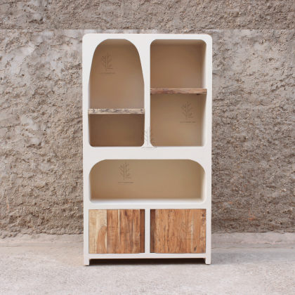 Estantería Ibiza Blanco Crema Natural, 100 Cm