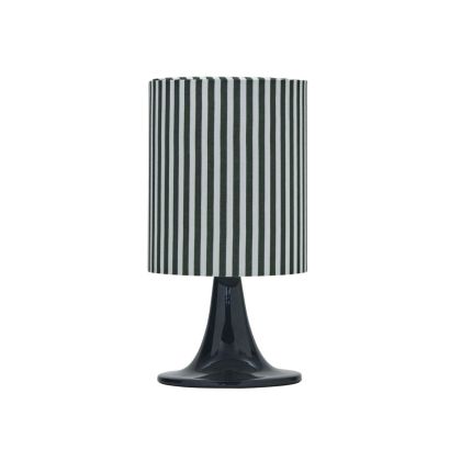Lámpara Sobremesa Pantalla Rayas Aluminio Verde, Ø 20 Cm