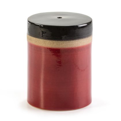 Taburete Rojo/Negro Cerámica, 33 Cm