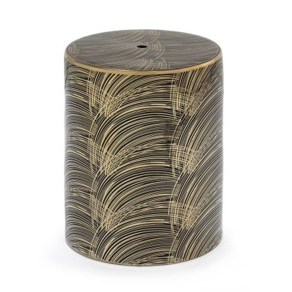 Stool 33x33x45 Ceramic Gold/Black