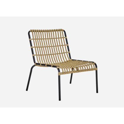 Sillón Terraza Mimbre Natural Hierro, 60 Cm