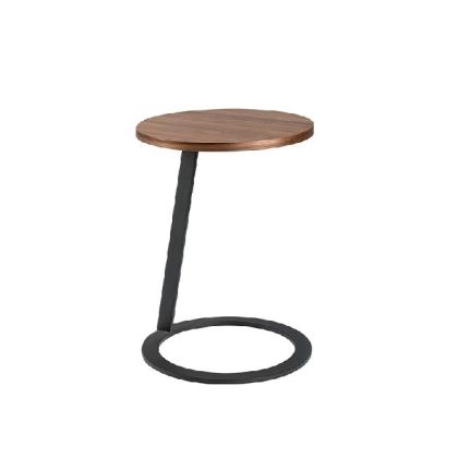 Mesa Rincón Estilo Moderno Madera Nogal Acero,Ø40 Cm