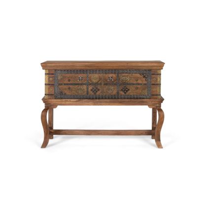 Consola baúl decorada madera