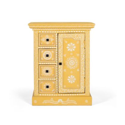 Mesita de noche oriental amarillo