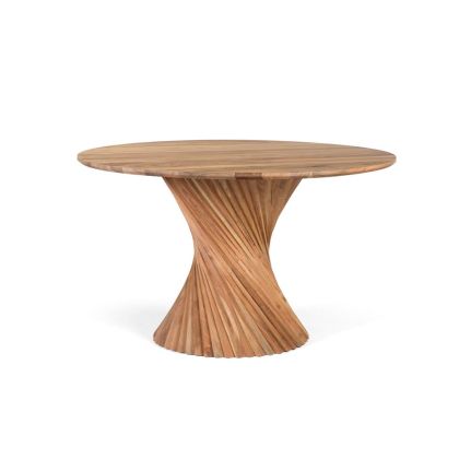 Mesa de comedor nórdica en madera de acacia natural.