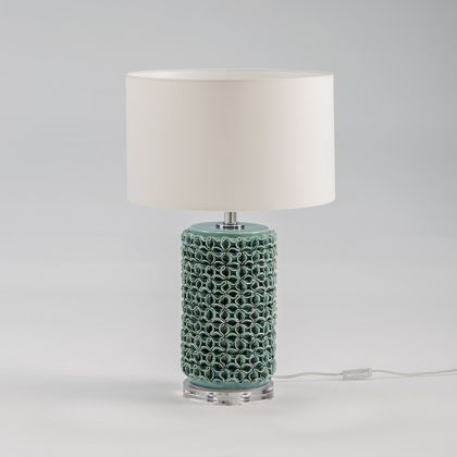 Table Lamp without shade 17x17x45 Green Ceramic