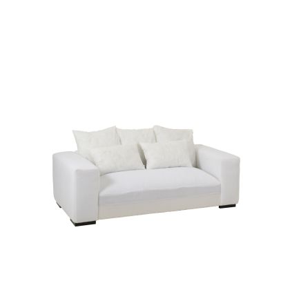 Sofá 5 Cojines Monaco Vintage tejido blanco, 217 Cm