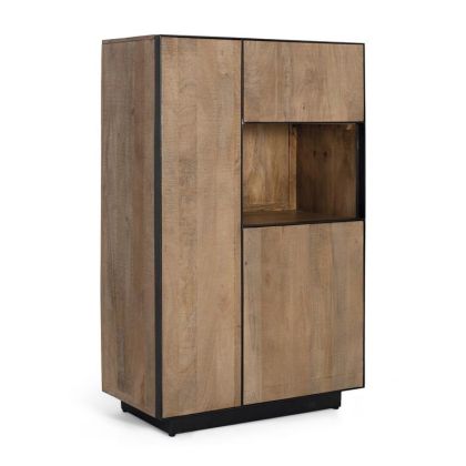 High Sideboard Natural Mango 3 Doors 1 Compartment, 141 cm