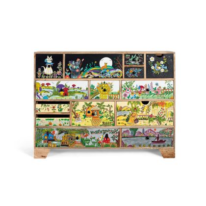 Cómoda hindú Madera multicolor 13 cajones