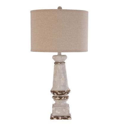 Lámpara de sobremesa vintage blanco decepado