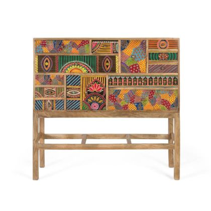 Consola aku madera multicolor 13 cajones