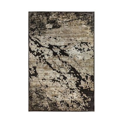 Alfombra Viscosa Negro Beige Rectangular, 300 Cm