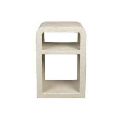 Mesita de Noche Mármol Reciclado Beige, 60 Cm 