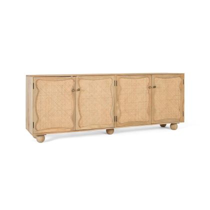 Aparador baxter madera ratán 4 puertas
