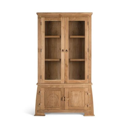 Vitrina tabu madera natural 4 puertas