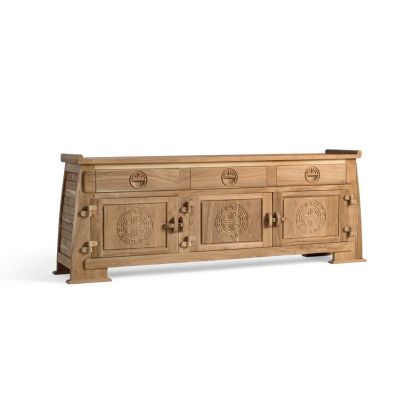 Mueble TV tabú oriental madera natural 3 cajones 3 puertas